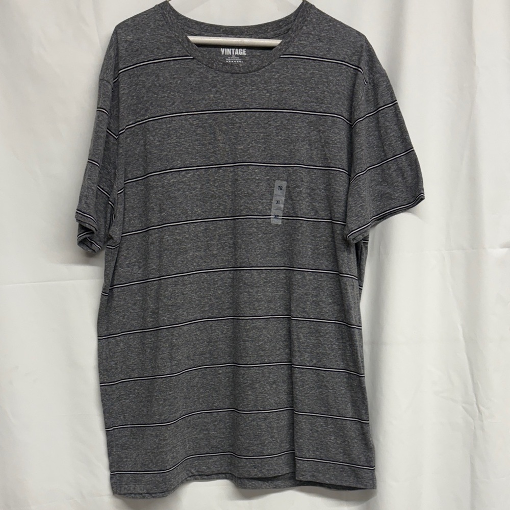 Vintage Charcoal Striped Men's Tee size XL